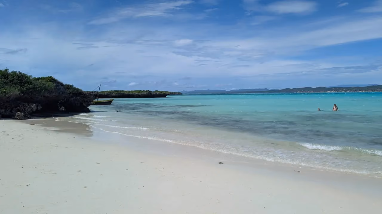 White sand and turquoise shallows of the Emerald Sea