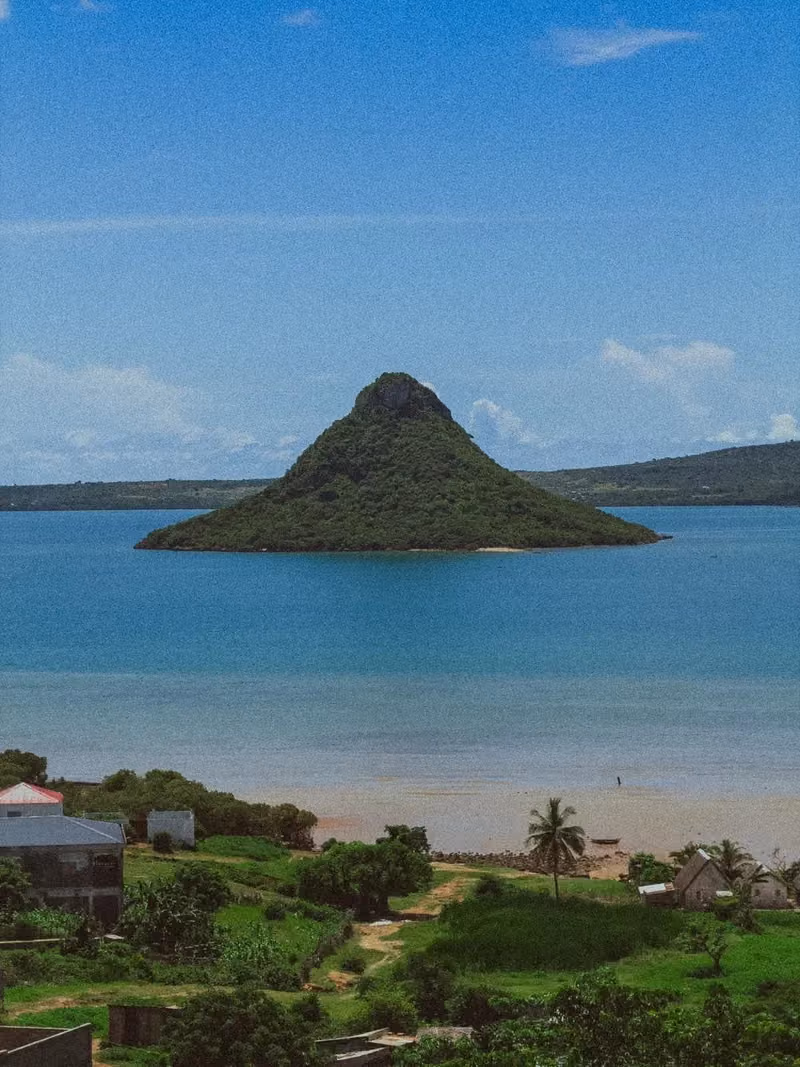 White sand beach on Nosy Lonjo islet in the bay of Diego-Suarez